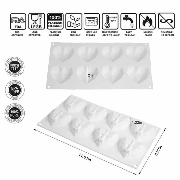 قالب سيليكون على شكل قلب ثلاثي الأبعاد