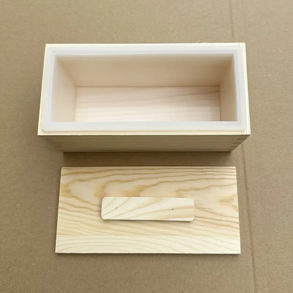 Small Rectangle Silicone Soap Mold  with Wooden Box and cover