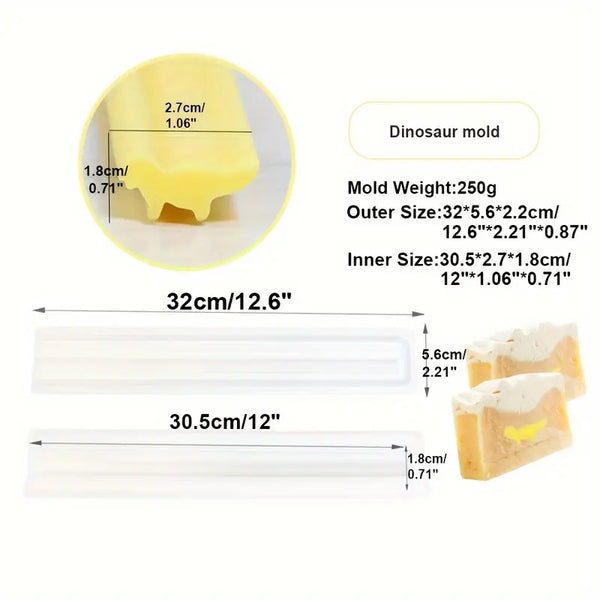 Dinosaur long tube silicone mold