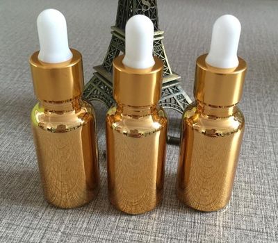 Gold glass bottle with dropper ( 5 pieces )