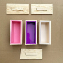 Small Rectangle Silicone Soap Mold  with Wooden Box and cover